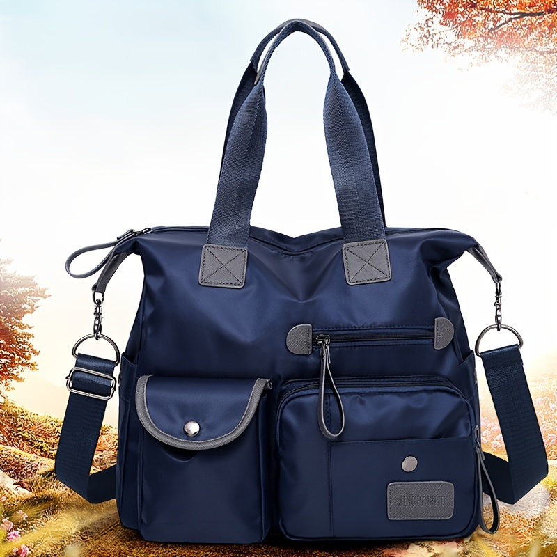 

Women' Nylon Shoulder Bag, Large Capacity Casual Tote With Multiple Pockets, Handbag With Adjustable Strap