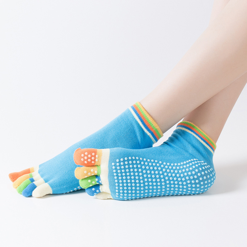 Five Toes Yoga Socks Women Cotton Tie-dye Silicone Non-slip Pilates Grip  Low-ankle Sock - AliExpress