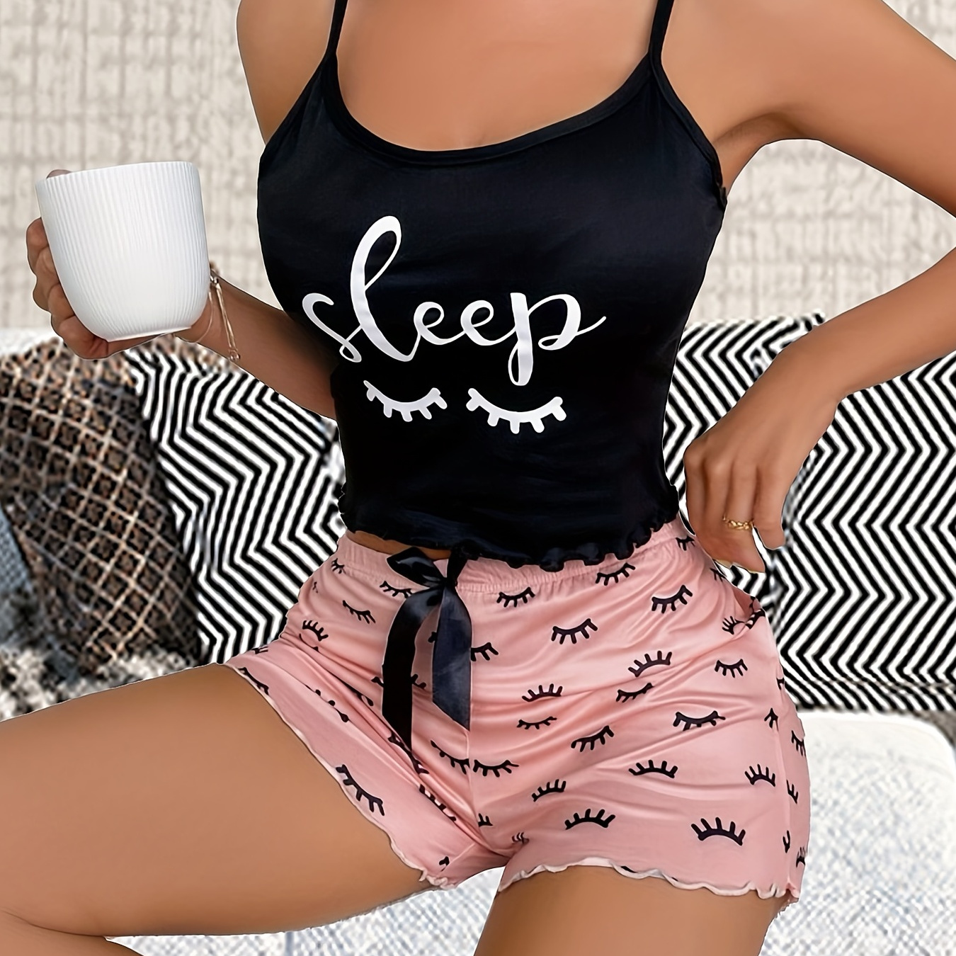  Conjunto de lencería para mujer sexy pijamas con cuello en V y  camisola de pestañas con encaje de satén suave y cómodo ropa interior de  dormir, XL : Ropa, Zapatos y