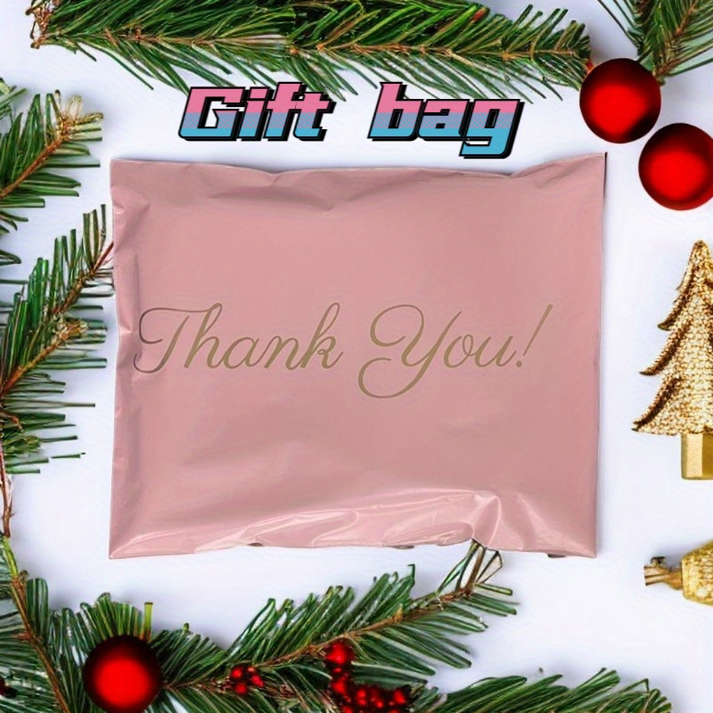 

10pcs/set Pink Mail Bag, Thank You, Opaque Express Package, Logistics Storage Envelope, Office Delivery Bag Clothing Pink Thank You Bag, Holiday Gift Bag, Express Bag, Christmas And Thanksgiving