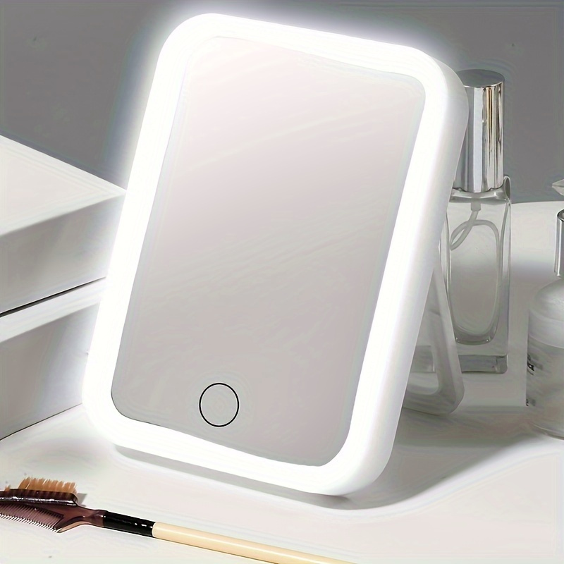

Usb Rechargeable Portable Compact Led Vanity Mirror With Touch Screen Dimming Makeup Mirror