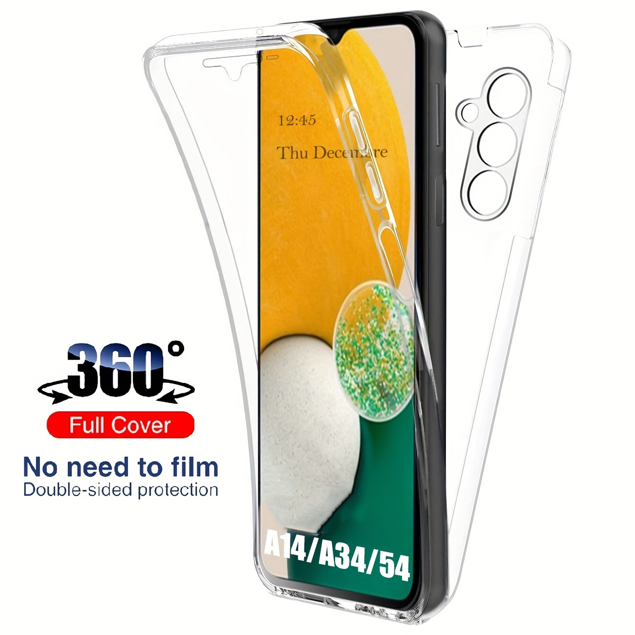 

360 Full Body Double Side Plastic Silicone Cases For Samsung Galaxy A54 A34 A14 A24 A25 M12 M22 M23 M13 M32 A04s A53 A33 A23 A22 A32 A12 5g Dual Layer Phone Cover