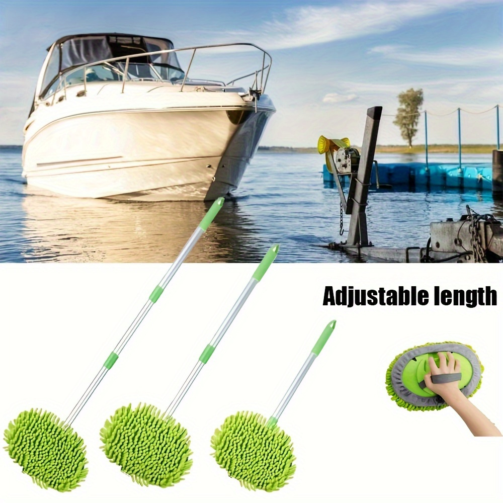 

Long Handle Car Wash Brush Mop - Cleaning Brush For Boat, Car And Home, Scratch- Free Replacement Head