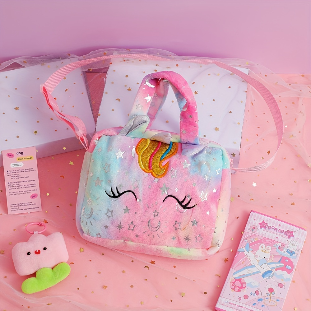 Girls Cute Tie Dye Unicorn Embroidered Messenger Bag, Colorful Storage Bag  Handbag, Gift For Girls - Temu