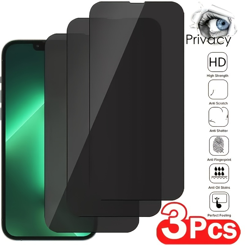 

3pcs Mobile Phone Privacy Tempered Film Glass For 15/14/13/12/11/xs/xr/x/plus/pro Max