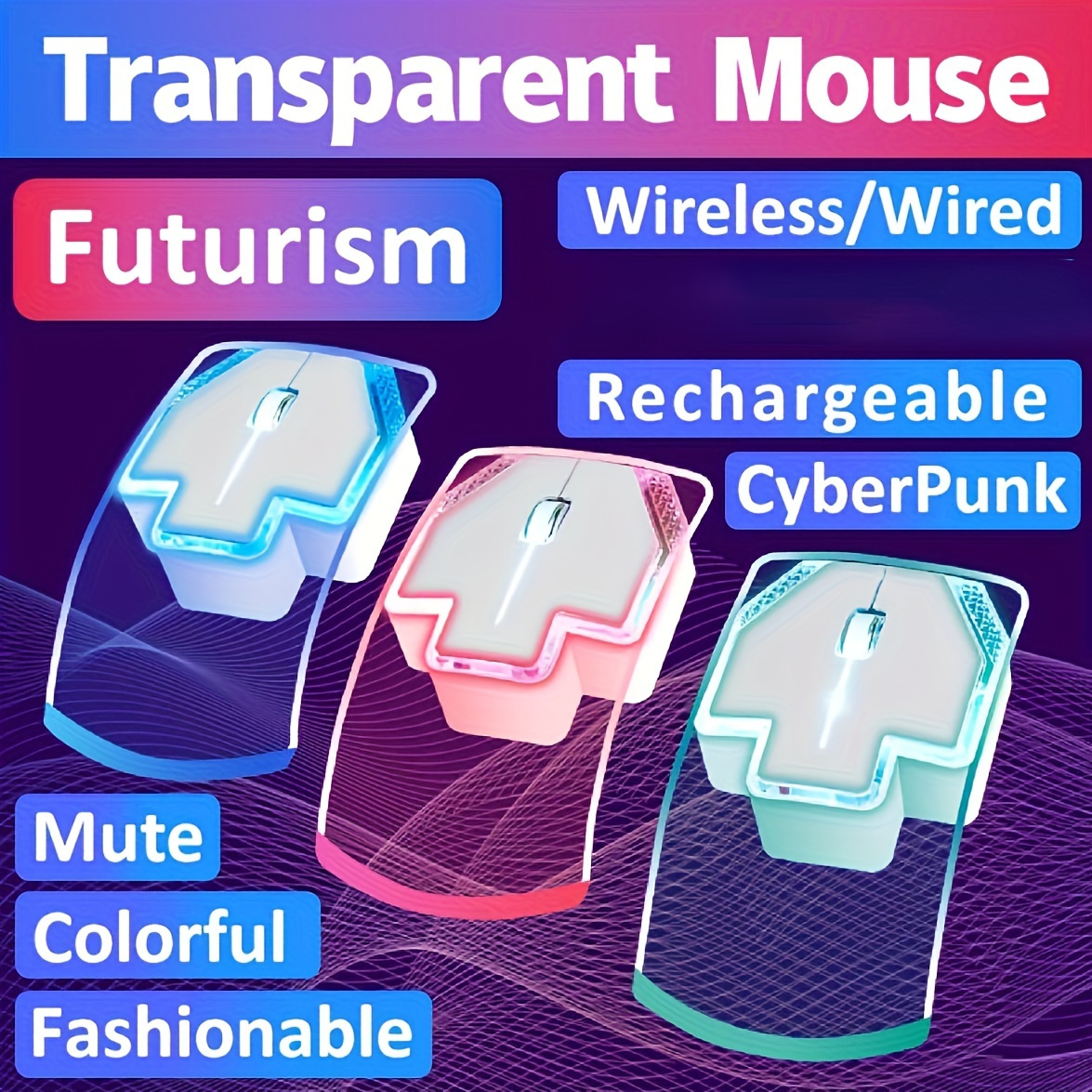 Souris Filaire Sans Fil Transparente CyberPunk Futurisme - Temu Belgium