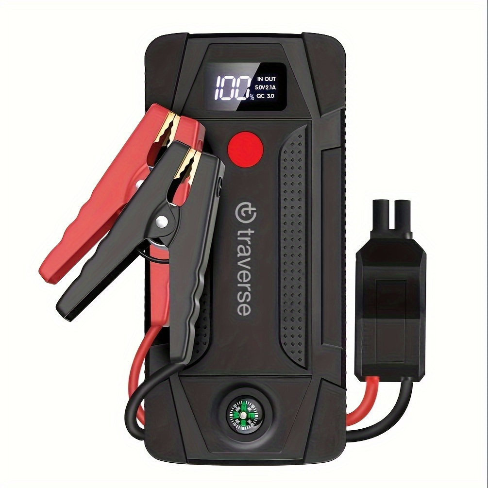 

1000a Car Jump Charger, Compact Battery Jumper Box With Usb , Led Flashlight, 12v For Gas And Diesel Cars - Emergency Kit