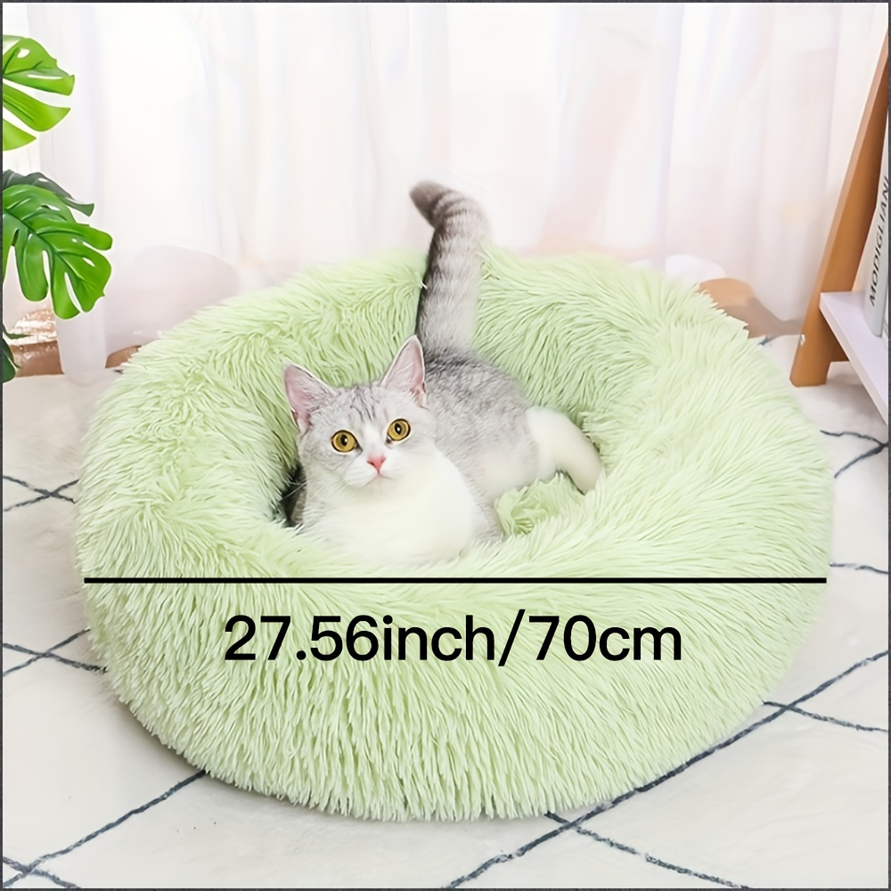 

Cozy Round Plush Pet Bed For Dogs And Cats - Provides Comfort And Warmth During Winter Months