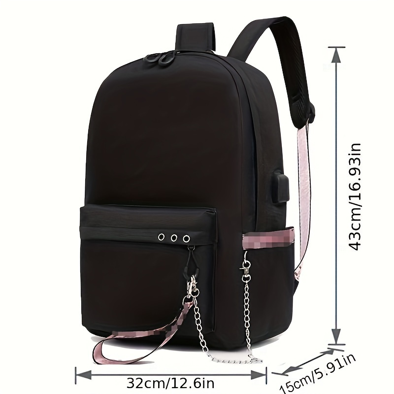 Mini Letter & Bear Print Backpack, Fashion Buckle Flap Daypack, Casual  Travel School Bag - Temu Germany