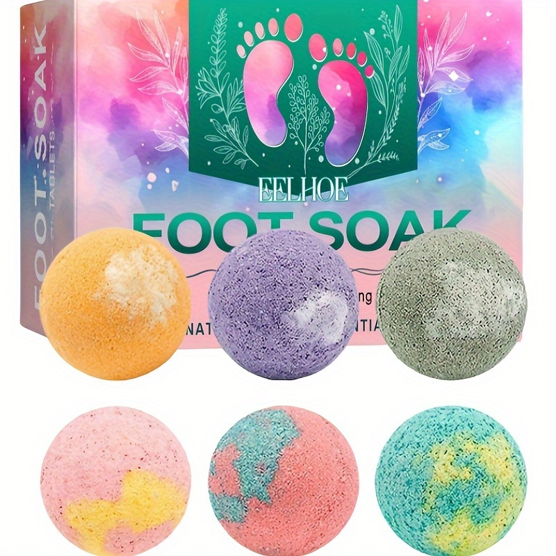 

6pcs, Foot , Foot Soak Bath Salt, Foot Spa Bombs Infused With Essential Oils, Suitable For Dry And Cracked Feet, A Gift For Women