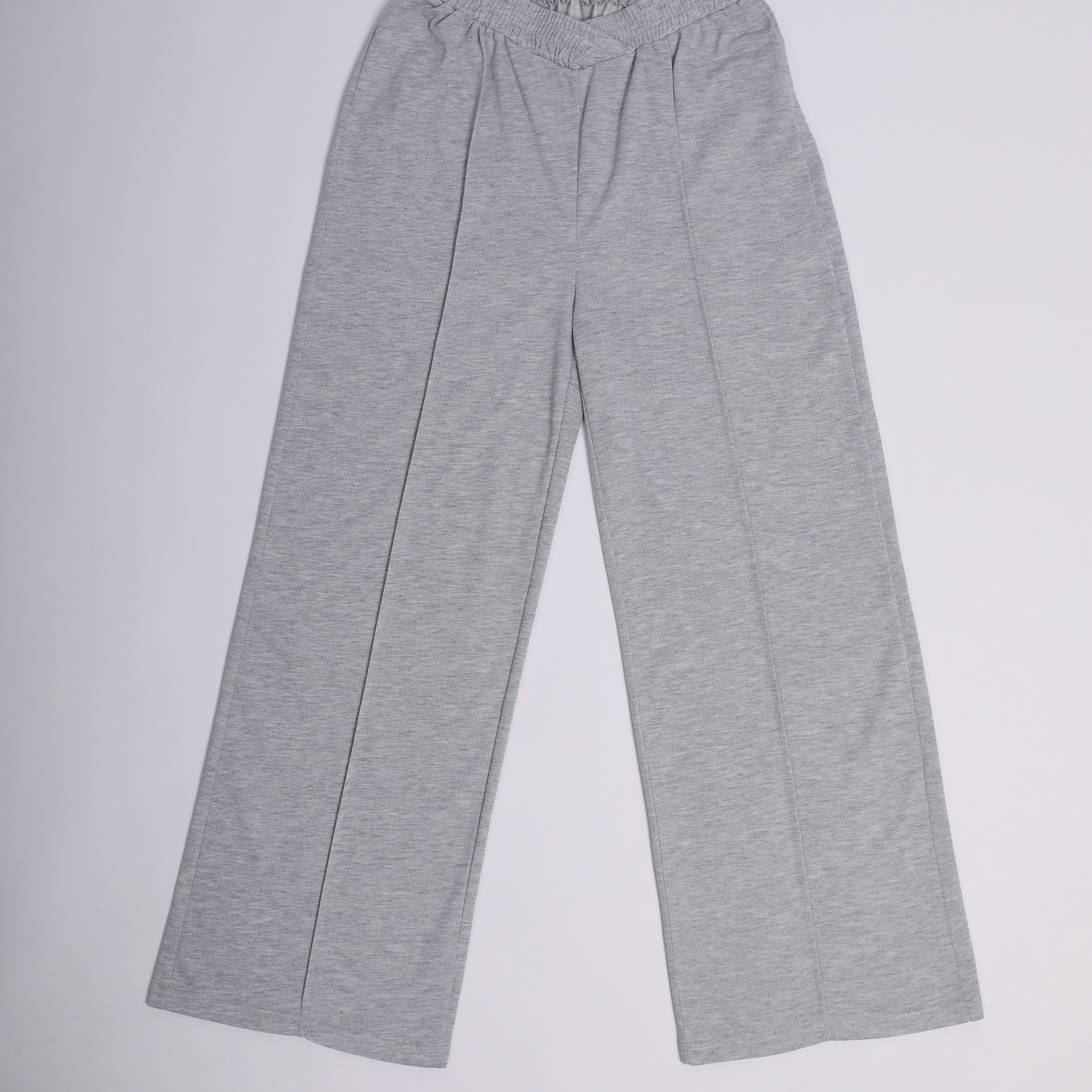 Solid Wide Leg Sweatpants Casual Elastic Crossover Waist - Temu Canada