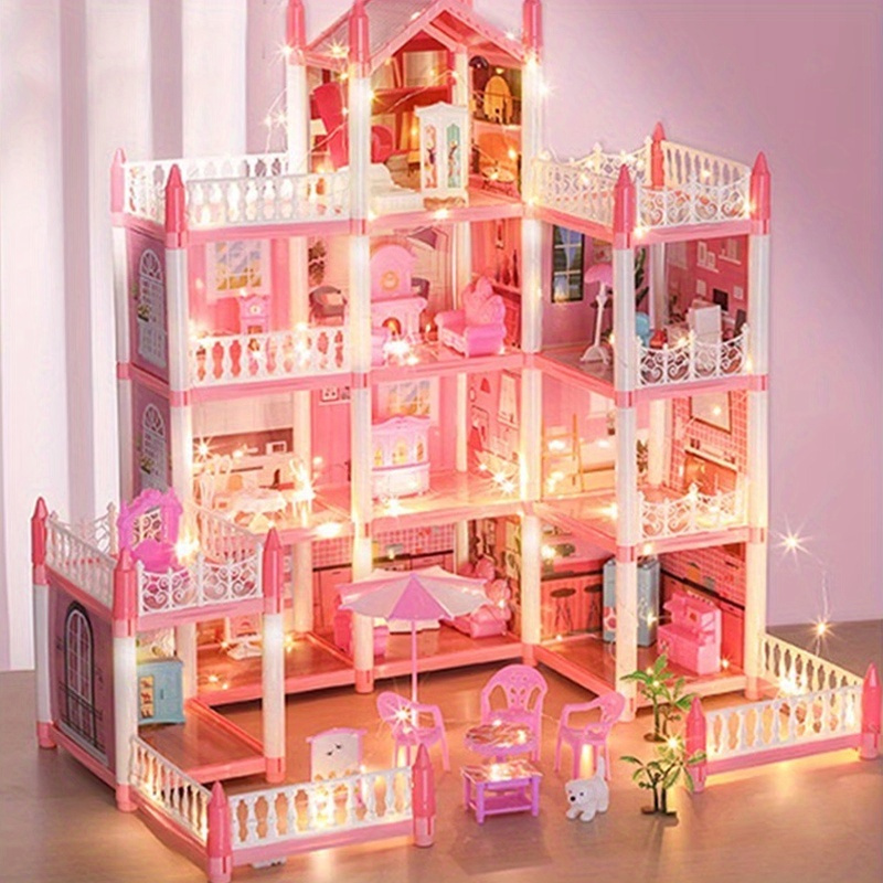 Children's Game House Princess Dream Castle Villa Toy Girl Doll House  Assembly Building House Toy Diy Halloween Christmas Gift Set - Temu  Philippines