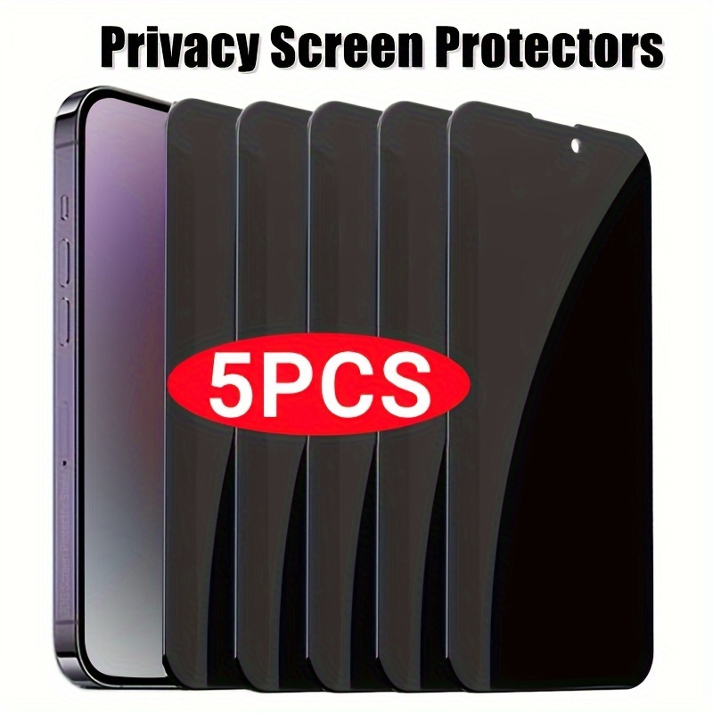 

5pcs Privacy Screen Protector For 14 Pro Max 15 Pro Max 13 Pro Max 12 Pro Max 15 Plus 14 Plus Xr Xs Max X Xs 7 8 Plus 7 8 Privacy Protection Tempered Glass Drop Protection Film