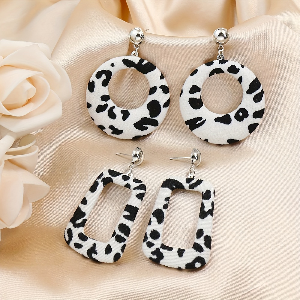 Black deals white earrings