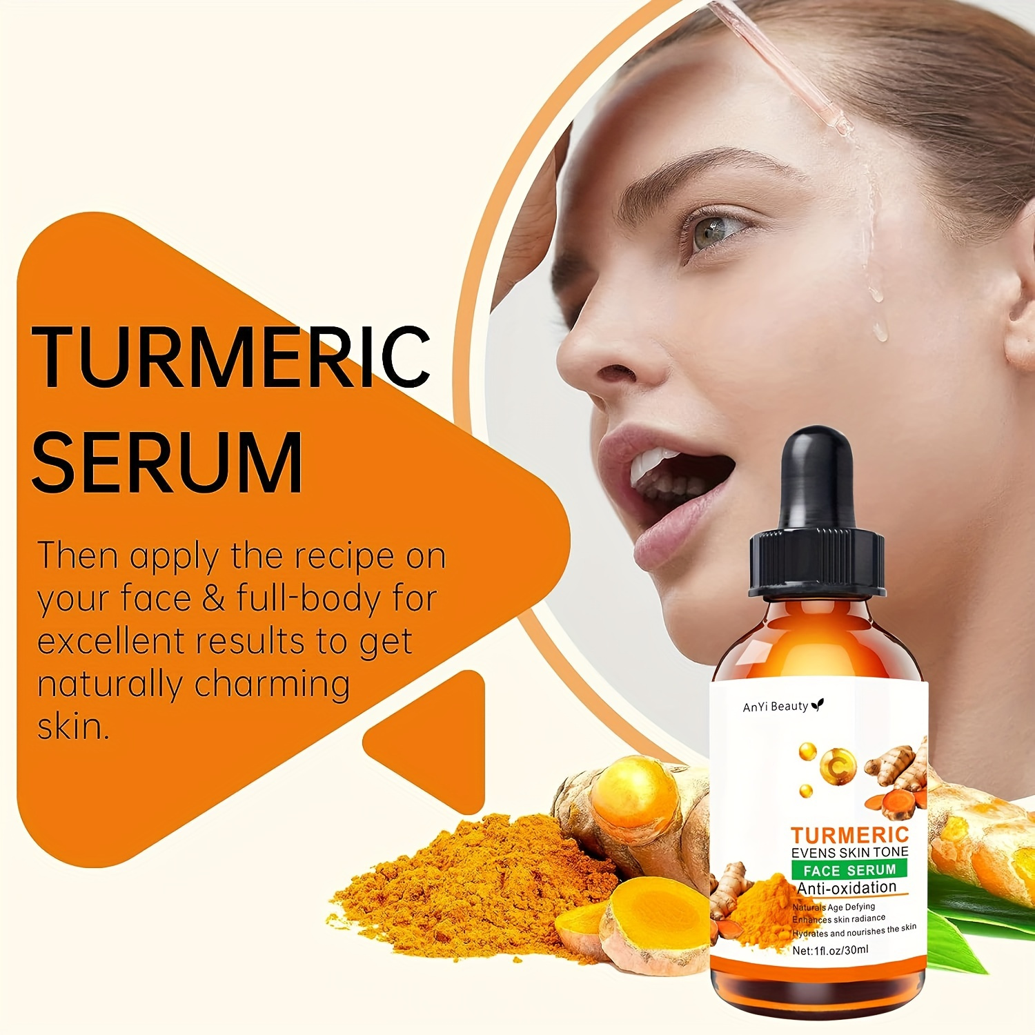 

Turmeric Fice Corrector Serum, Turmeric Face Serum, Lighten And Even Skin Tone, Face Illuminating Serum, Natural Turmeric For Body And Face 1 Fl.oz