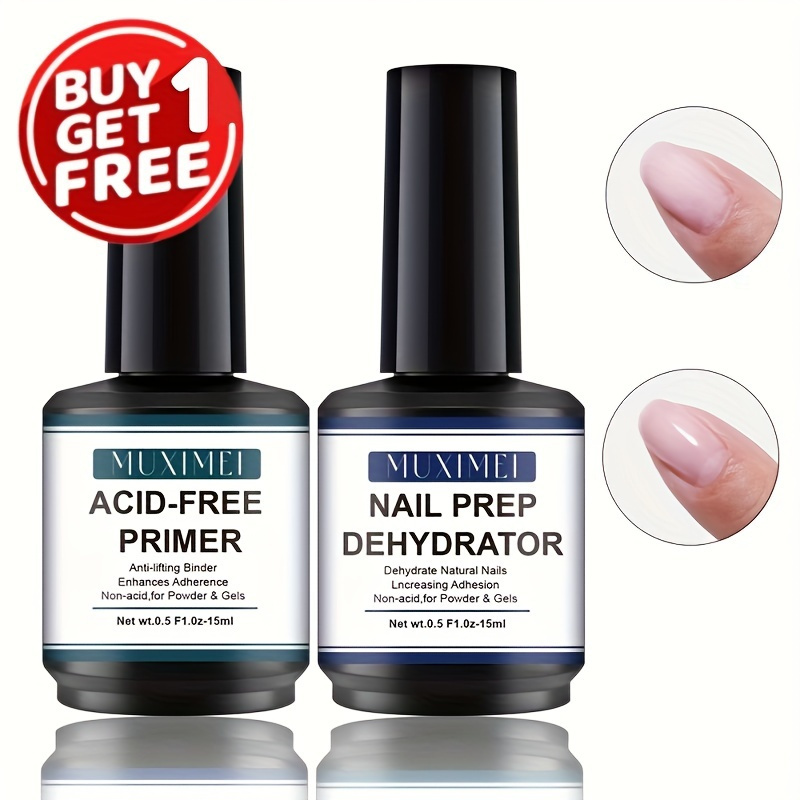 

Natural Nail Prep Dehydrate And Acid-free Primer, Dehydrator For Acrylic And Gel Nail Polish, Non Acid Primer For Uv Gels Fast Dry Superior Bonding Agent Set