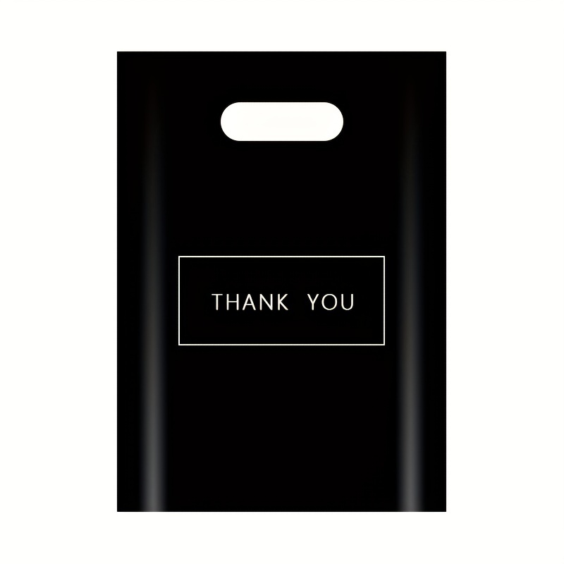 100Pcs Thank You T-shirts Plastic Shopping Bags Grocery Store Small  Business Food Bags With Handles 11.8x19inch Printed In White Purple