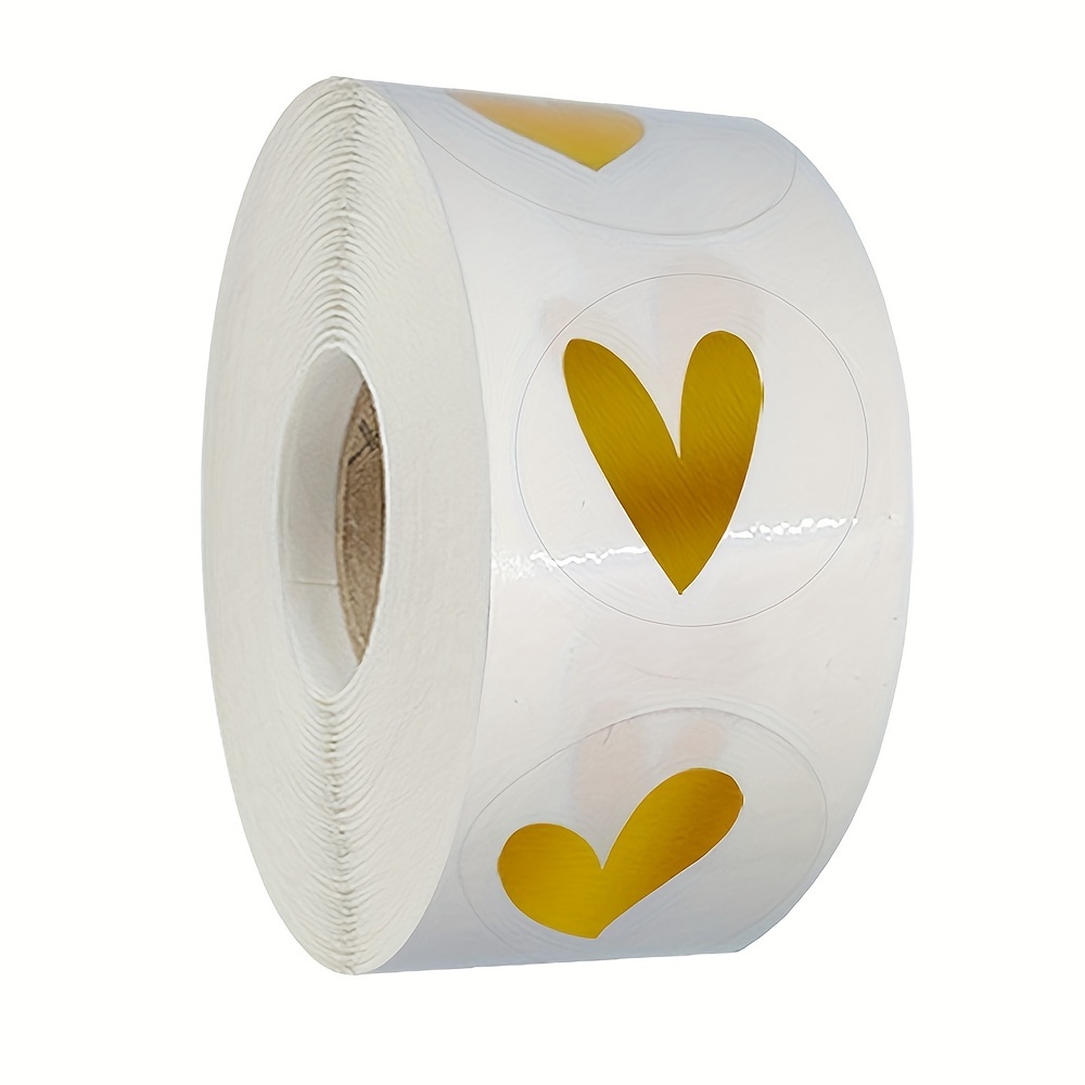 Bag Heart Adhesive Packaging Label rose Golden Wedding - Temu