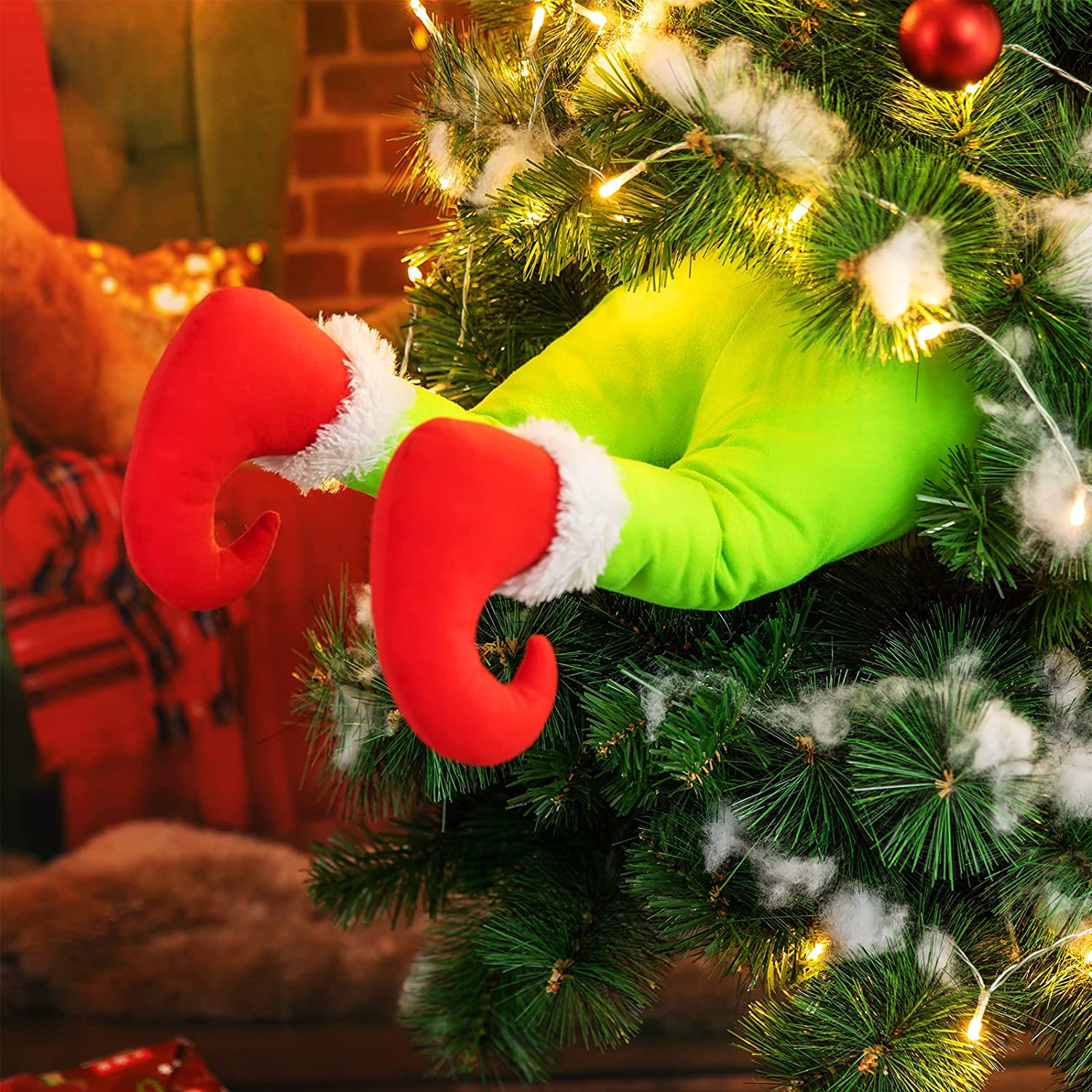 Grinch Christmas Ornaments Bells Balls Whimsical Tree Decor Polka Dot 6 Set  New