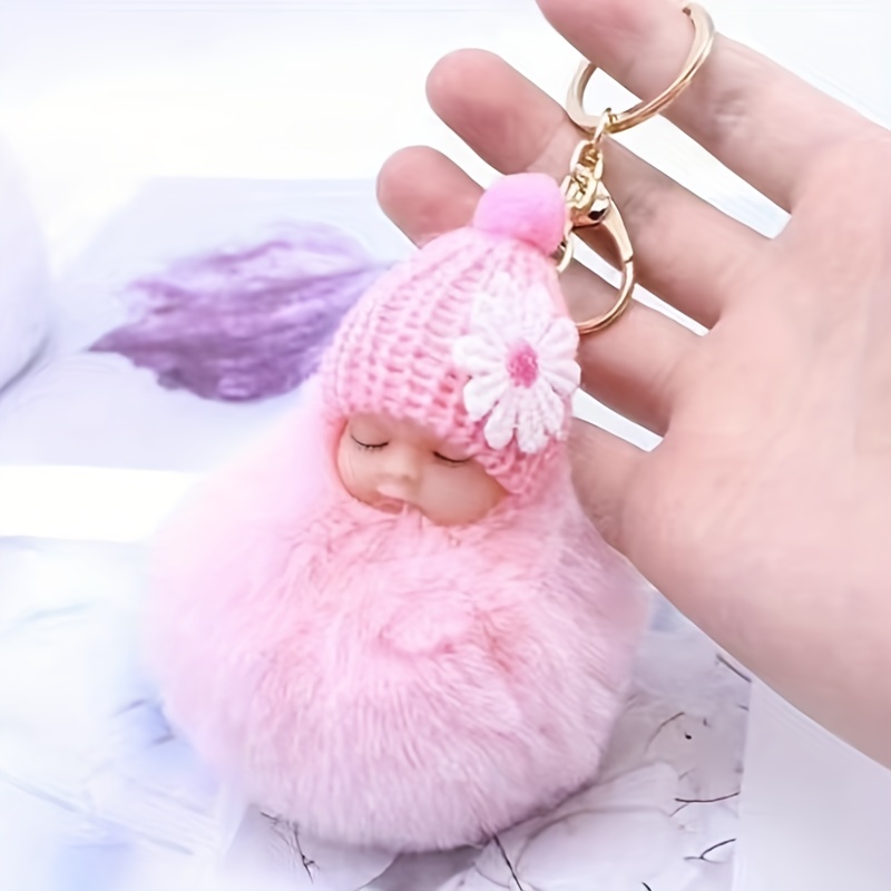 Hot Sale Fur Pompom Plush Key Chain For Men Women Cute Fluffy Car Key Chain  Fluffy Keyring Women Gift Wholesale