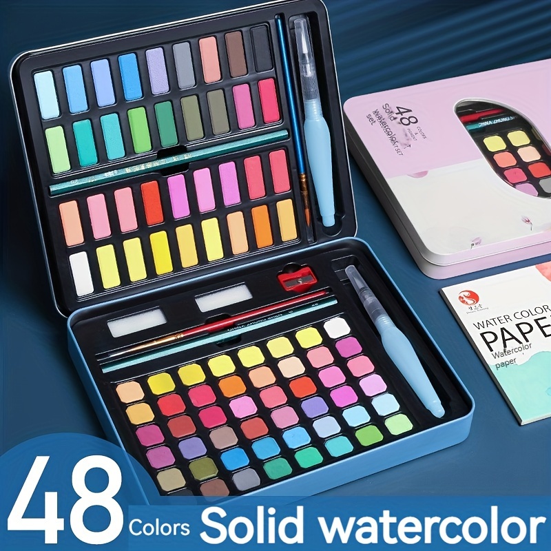  Faber-Castell Portable Watercolor Set Water Half Pans with  Mixing Palette and Painting Accessories, 36 Colors, Multi : Arts, Crafts &  Sewing