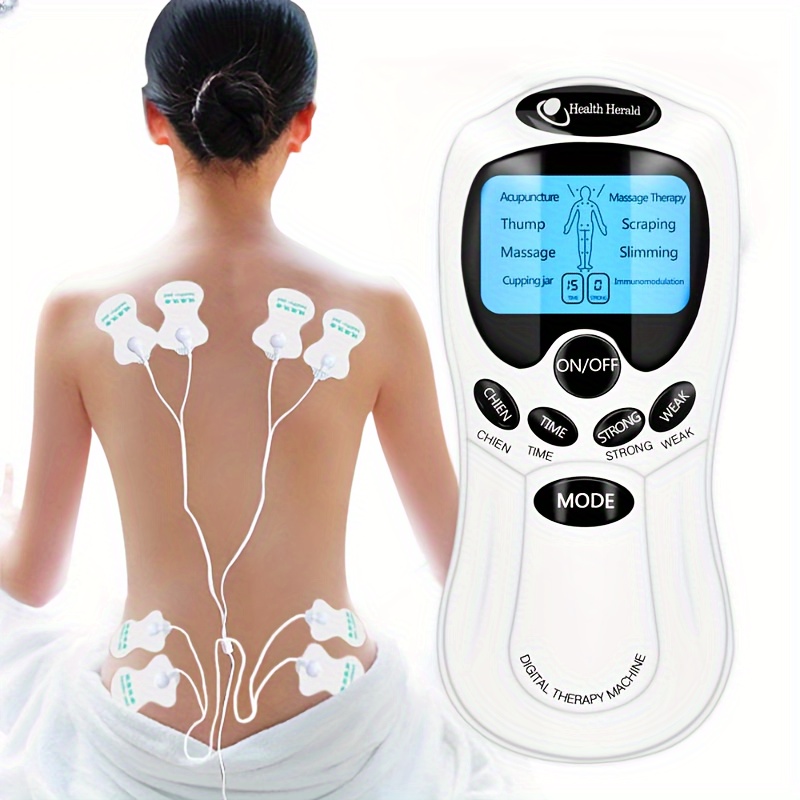 New Electric Shock Tens Acupuncture Body Muscle Massager 4 Pads for Neck  Foot Leg Back Massage Pain Relief
