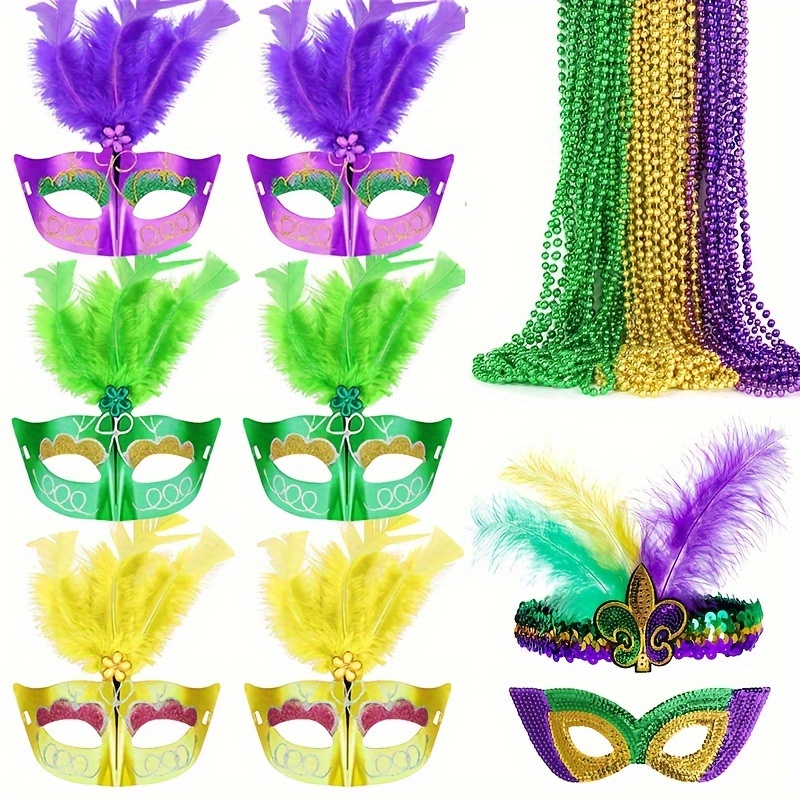 Mardi Gras Coolest Mask Shape Diy Washable Heat - Temu