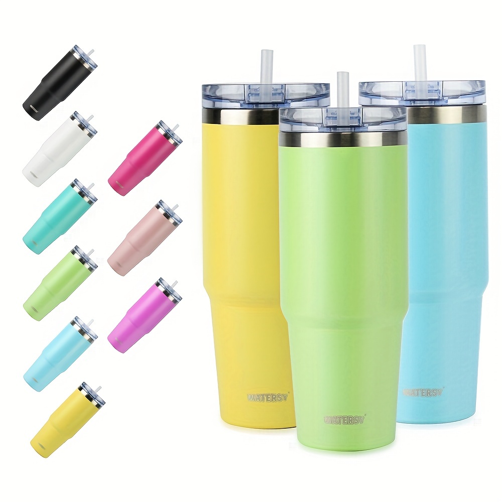 Large Capacity Simple Thermos Cup for Cold Drinks 710ml Stainless Steel Mug  with Big Hole Straw for …See more Large Capacity Simple Thermos Cup for