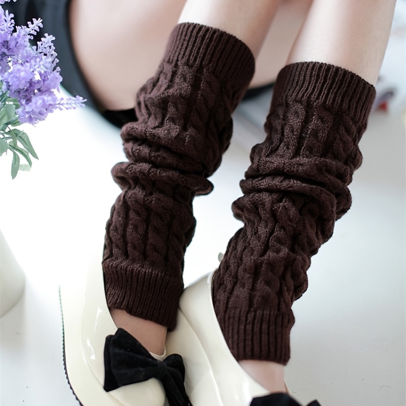 Strappy Rib knit Leg Warmers Cute match Knee High Socks - Temu