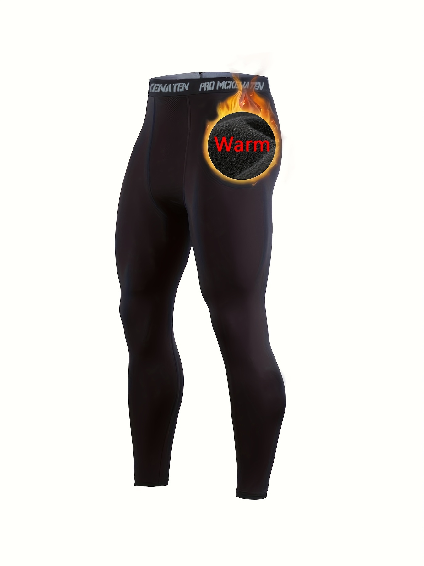 Men's Warm Pants Thickened Knee Pads Pants Base Layer Pants - Temu