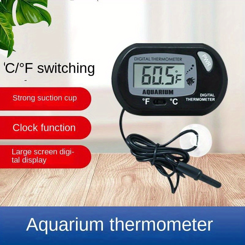1pc Round Embedded Digital Thermometer Hygrometer For Reptile, Pet, Acrylic  Box