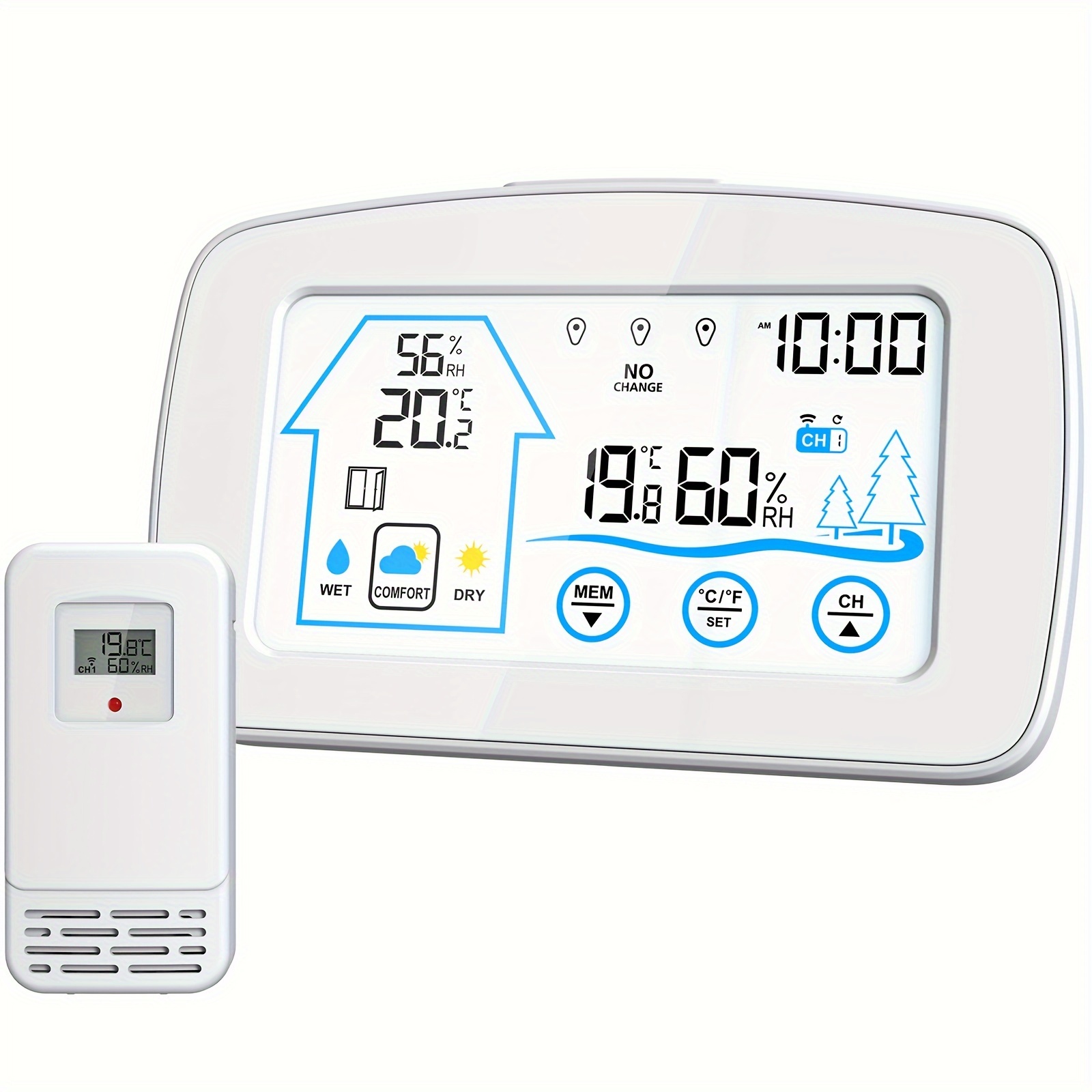 BALDR WiFi Weather Station Wireless Indoor Outdoor Thermometer Wall Alarm  Clock Pressure App Online Real-time Forecast Monitor - AliExpress