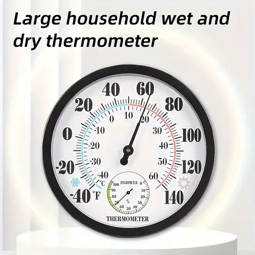 Indoor Outdoor Thermometer 5 inch Stainless Steel Wall Thermometer High  Precision Weather Dial Thermometer with Mounting Bracket for Patio, Pool