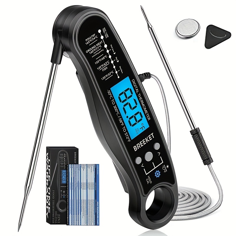 Goxawee Food Thermometer, Digital Instant Read Meat Thermometer, Electronic  Kitchen Thermometer With Lcd Display And Probe For Bbq, Meat, Sugar, Milk,  Water, Jam For Hotels,restaurant,stalls,food Trucks - Temu