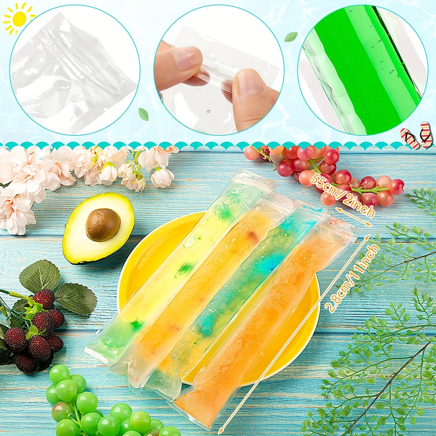 Popsicle Molds Silicone Bpa-free, Popsicle Trays For Freezer,homemade Ice  Cream Popsicle Molds,large Ice Pop Maker Set,reusable Ice Lolly Mould With  Popsicle Sticks - Temu