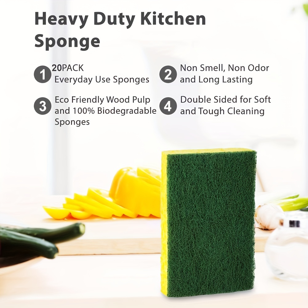 Heavy Duty Dish Sponges Get Cleaner Kitchen Bathroom Dishes - Temu