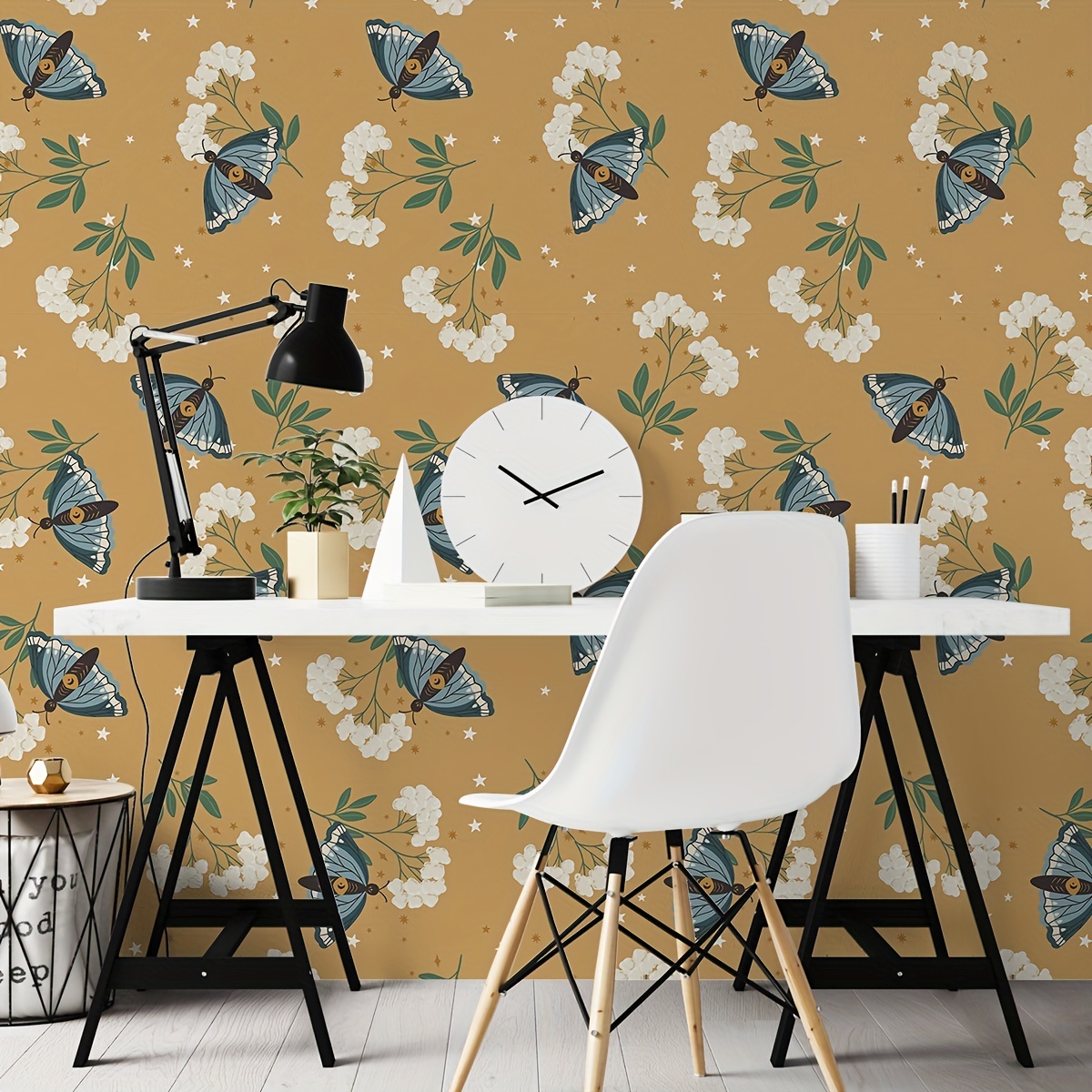Dandelion and Butterflies Wallpaper Peel and Stick Wallpaper -    Removable wall murals, Butterfly wallpaper, Peel and stick wallpaper