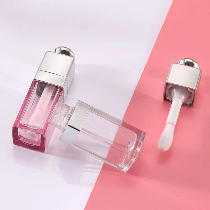 Empty Portable 8ml thick wand Lip Gloss Tube Plastic Lip Glaze Tubes,Square  full clear transparent Cosmetic Packing Container - AliExpress
