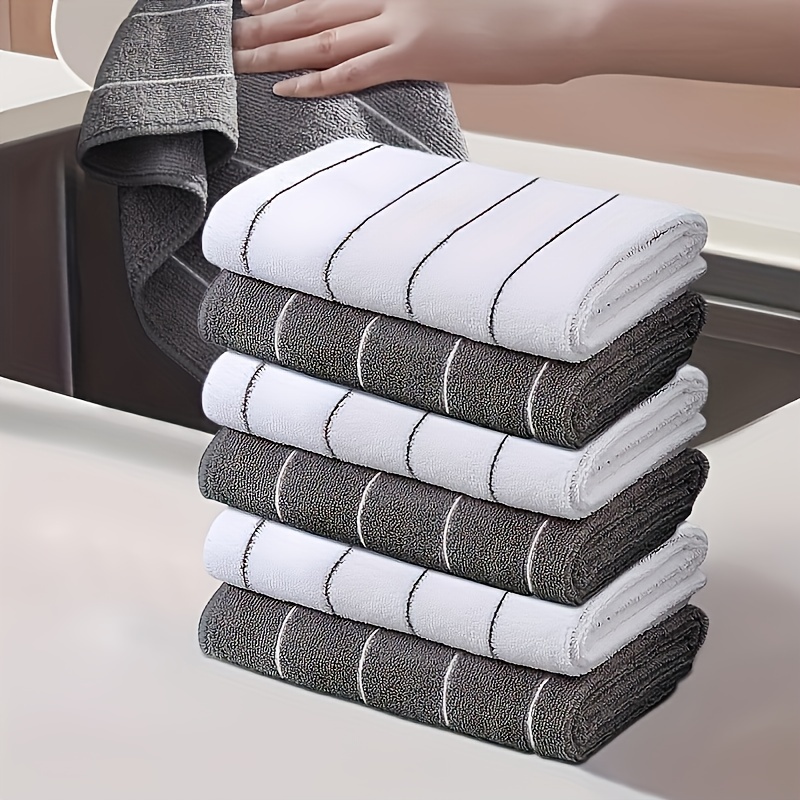 R HORSE 4Pcs Grey Hand Towels with Hanging Loops, Absorbent  Coral Fleece Gray Kitchen Hanging Hand Towel Soft Thick Oven Towel Dish  Cloth Dry Towel for Kitchen Bathroom : Home 