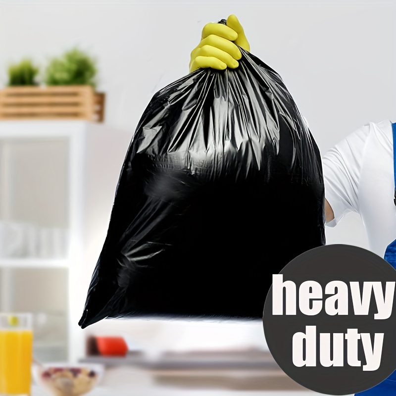 50PCS Garbage Bags Heavy Duty Rubbish Bin Liners Large Plastic Bags Black  Bulk - AliExpress
