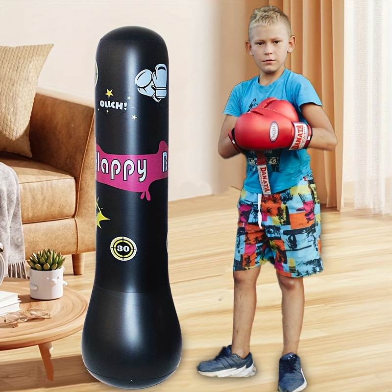 Saco de boxeo para niños, bolsa de boxeo con soporte, 3, 4, 5, 6, 7, 8, 9,  10 años, saco de boxeo ajustable para niños, equipo de boxeo para niños con