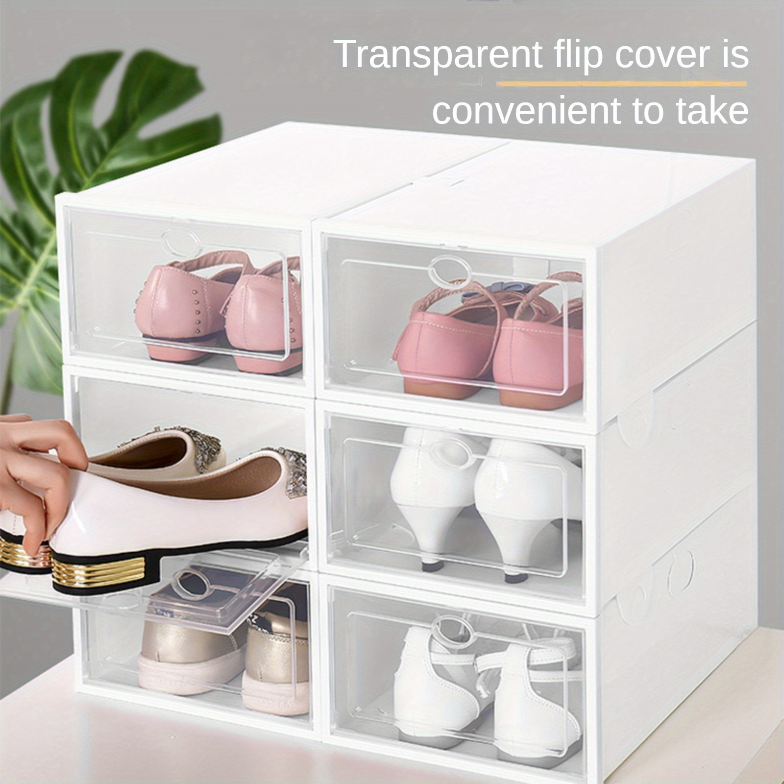 Shoe Boxes Clear Plastic Stackable - Temu Philippines