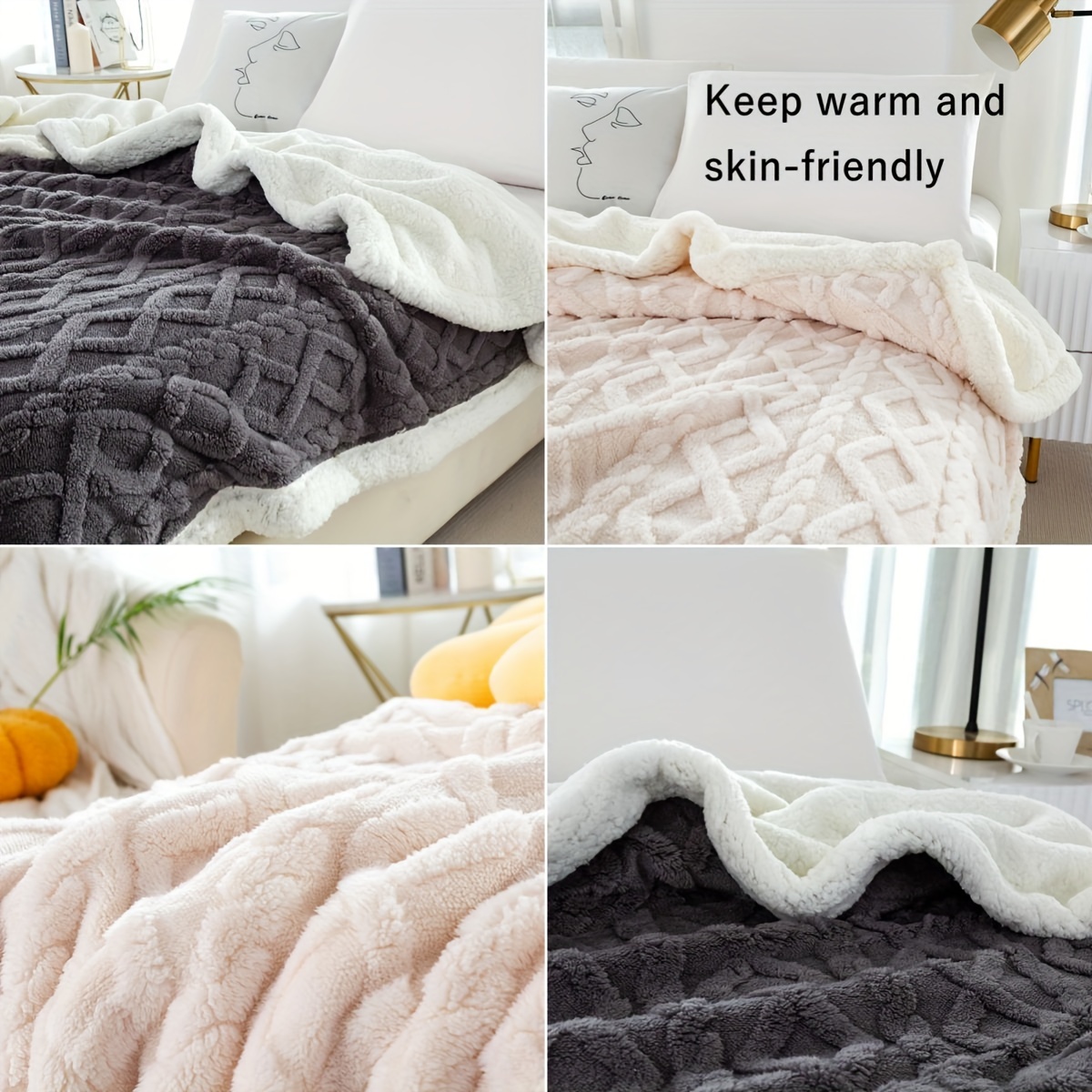 Bedsure - Manta Sherpa de tamaño individual - Manta de felpa suave y  acogedora para el sofá, manta de lana gruesa y cálida para el invierno,  gris