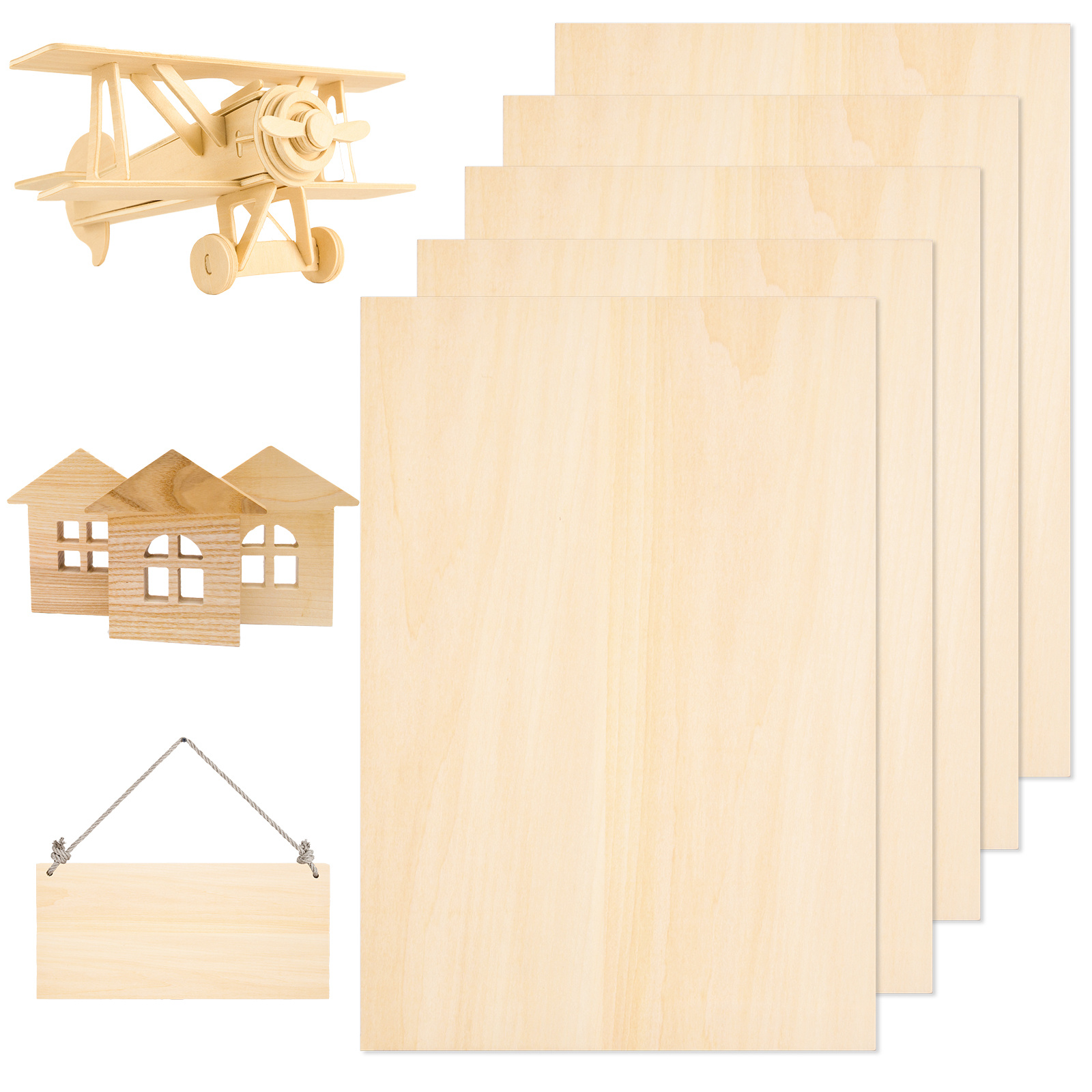 Balsa Wood Sheet for Model Making and Crafts DIY 30.4cm X 10cm 4mm  Thickness