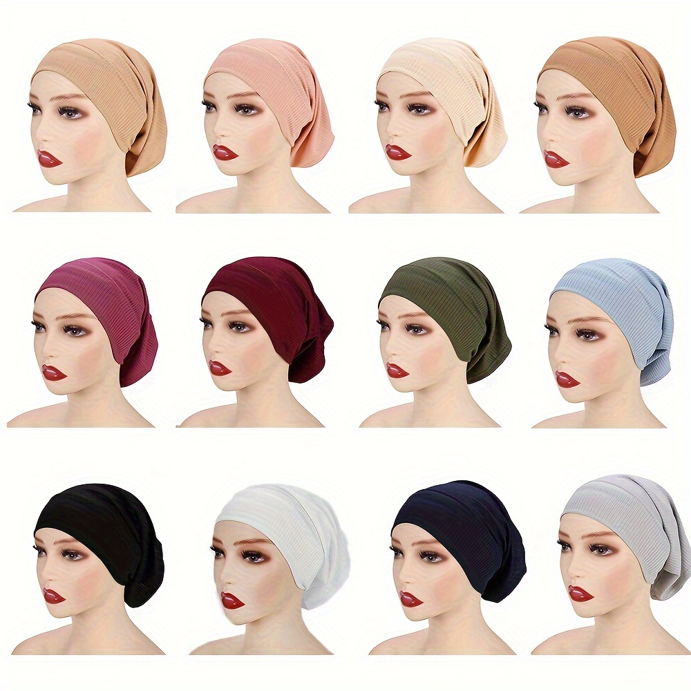 FUDERU Hijab Undercap Non Slip Hijab Undercap Women Hijab Caps Black Head  Scarf Hair Wraps Hijab Undercap Bonnet