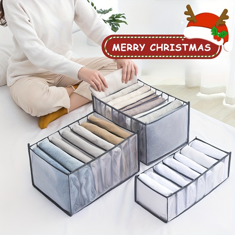 Foldable Clothes Storage Bins Wardrobe Closet Organizer with Clear Window  Jeans Sweaters Pants Underwear Container Box