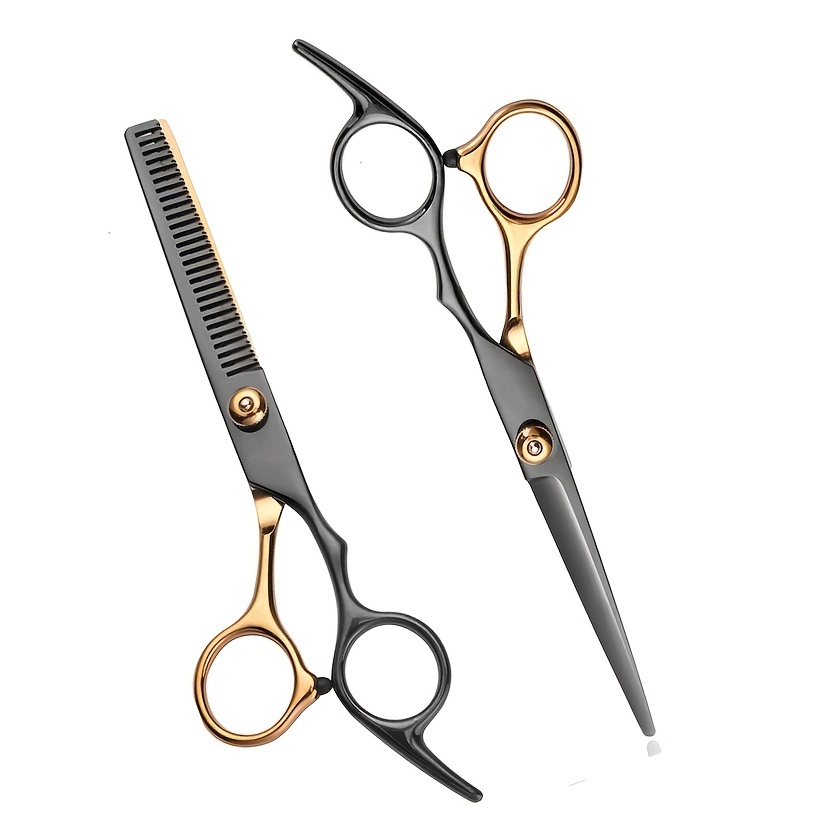 Professional Hair Scissors Ribbon Comb Flat Cut Trim Texture Barber Special  Hair Stylist Thin Cut 6.0 Inches Short Practical Supplies