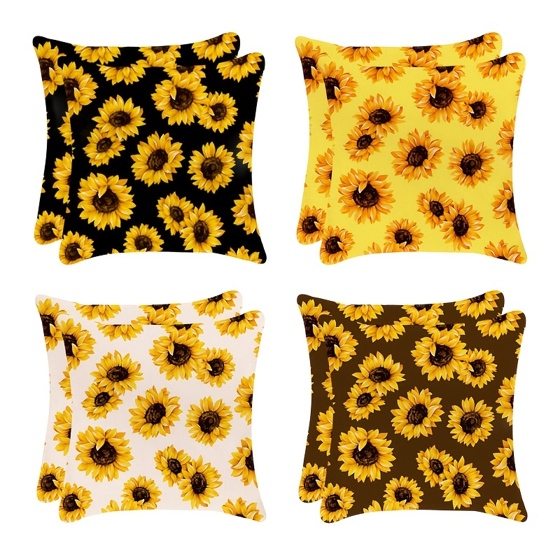 Coume 2 cojines de suelo con diseño de girasol 3D, cojín de asiento de  girasol, cojín amarillo con forma de girasol, almohadillas decorativas de  felpa