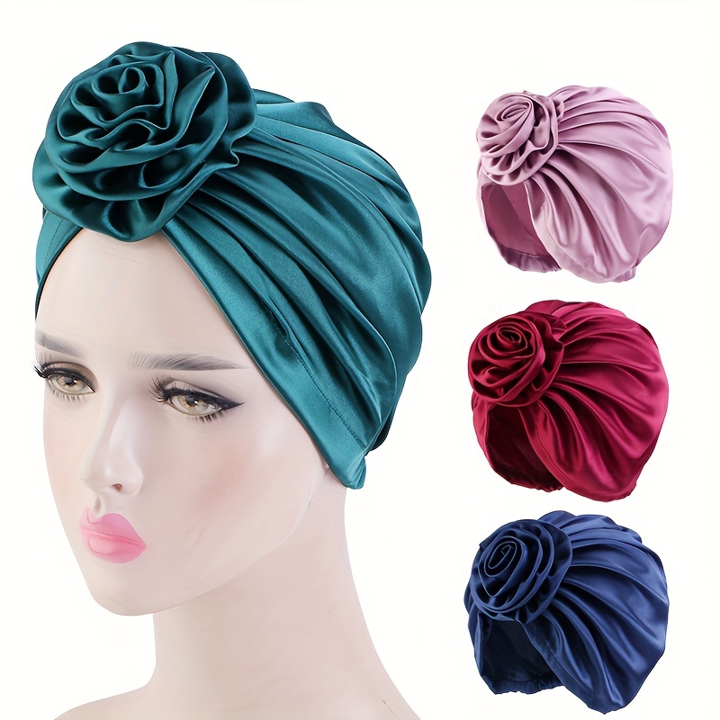 Men Velvet Chinese Dragon Turban Durag Hair Loss Hat Headwear