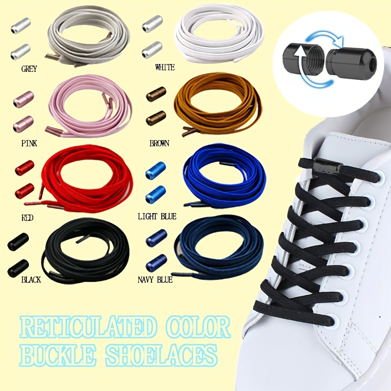 1Pair Elastic Shoelaces No tie Shoe laces For Kids and Adult 21 Color Round  Boots Shoelace Quick Lazy Laces length 100CM 120CM